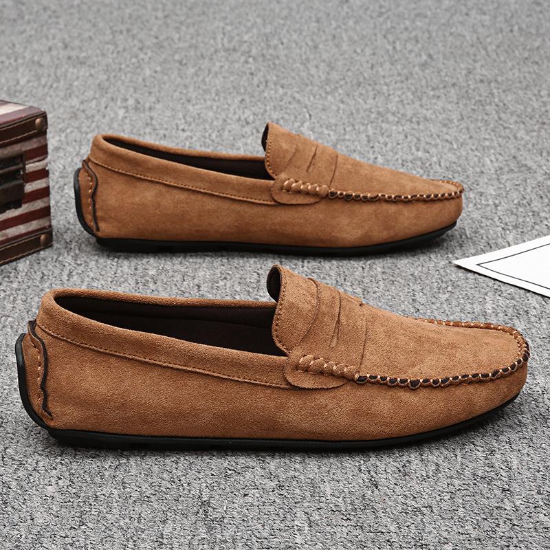 Fashion Winter Men Loafers Soft Suede Plush Warm Mens Casual Shoes Moccasins Slip On Flats Man Business Shoes Fashion Male Driving Shoes