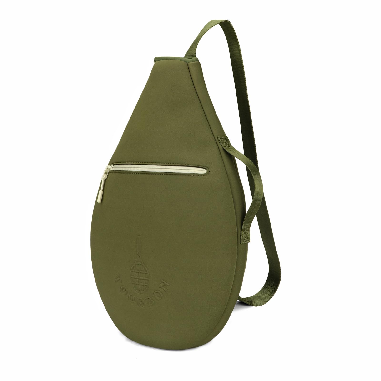 

TOURBON Tennis Racket Olive Slim and Lightweight for Easy with Small Item Storage Protective Racket Cover Case, Green, Carrying, Pocket,