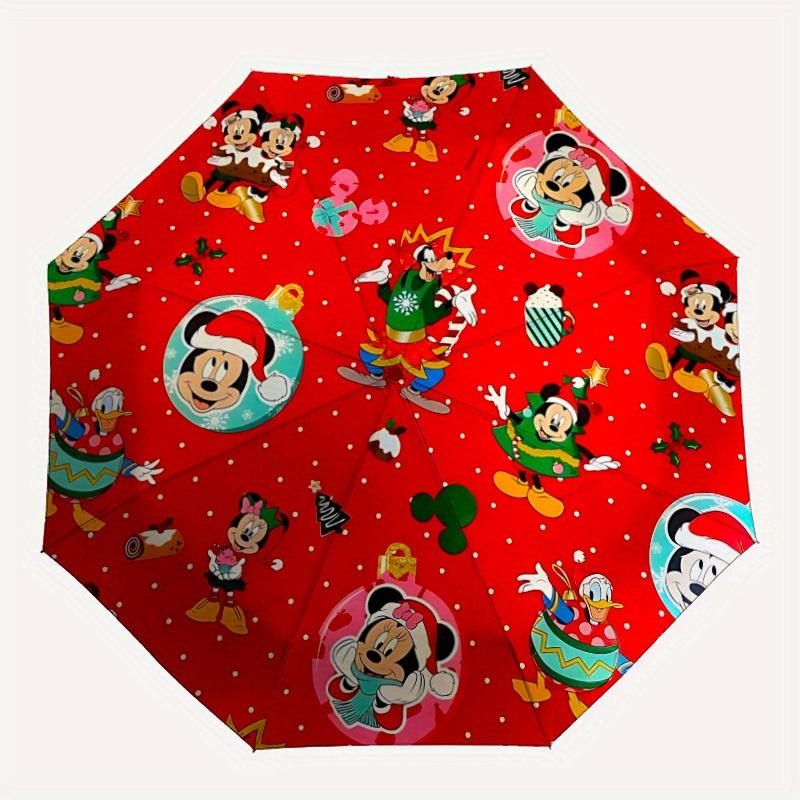 

1pc Mickey Mouse Christmas Automatic Folding Umbrella, Compact Portable Travel Umbrella, Perfect Gift for Friends yy250806007