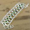 Gift For Her 925 Silver Natural Green Turquoise Chain Adjustable Bracelet