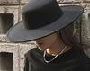 Women's Autumn/Winter Wool Felt Fedora - Large Brim Jazz Hat in French Hepburn Style