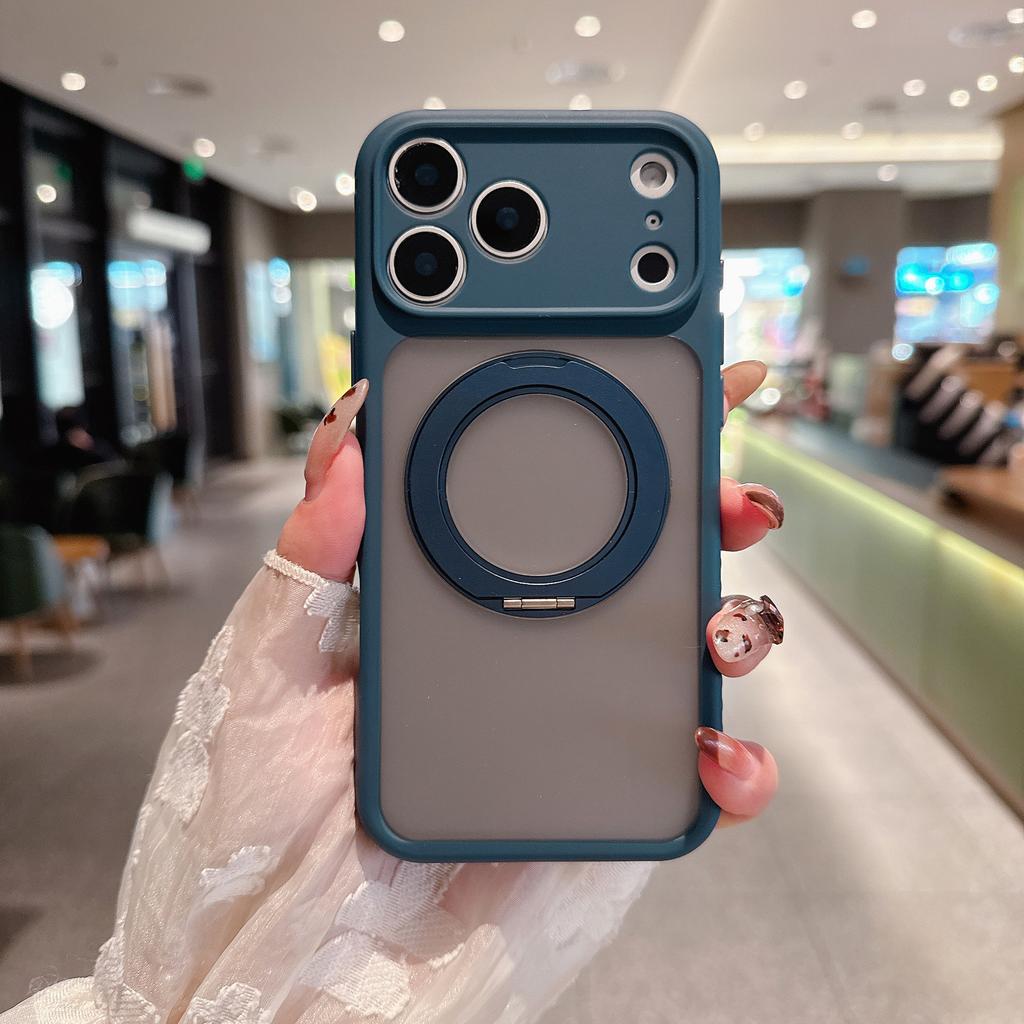 For Apple 17 Pro Max360 Stand Mobile Phone Protective Case Matte Anti-fingerprint