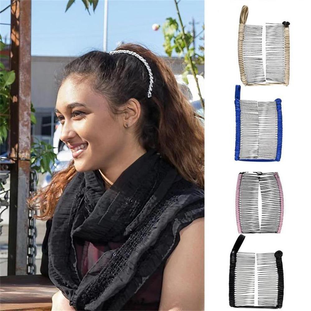 Frauen Mädchen Metall Haarnadel Große Größe Bananen Haarspange Dehnbar Fauler Haarkamm Vintage