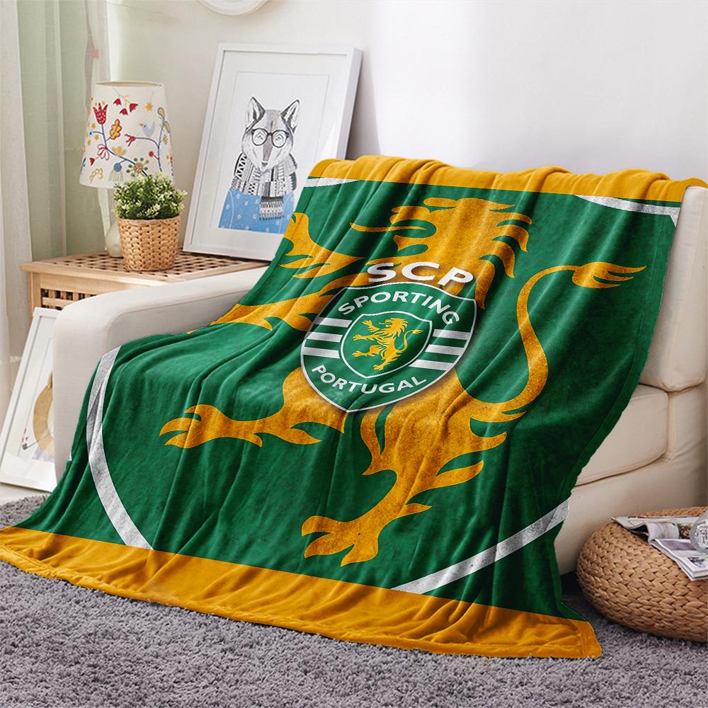1Pc Sporting FC Print Flannel Blanket, High Quality Comfortable for All Seasons, Home Decor, Warmth and Comfort, Perfect for Gifts