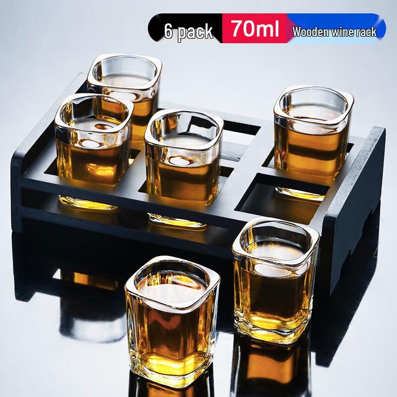 Qianxing Glass White Wine Shot Glass Set with Rack