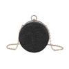 Women Chain Strap Messenger Bag Banquets Bag Crossbody Bag Korean Style Shoulder Bag Small Round Bag Cell Phone Purse Champagne