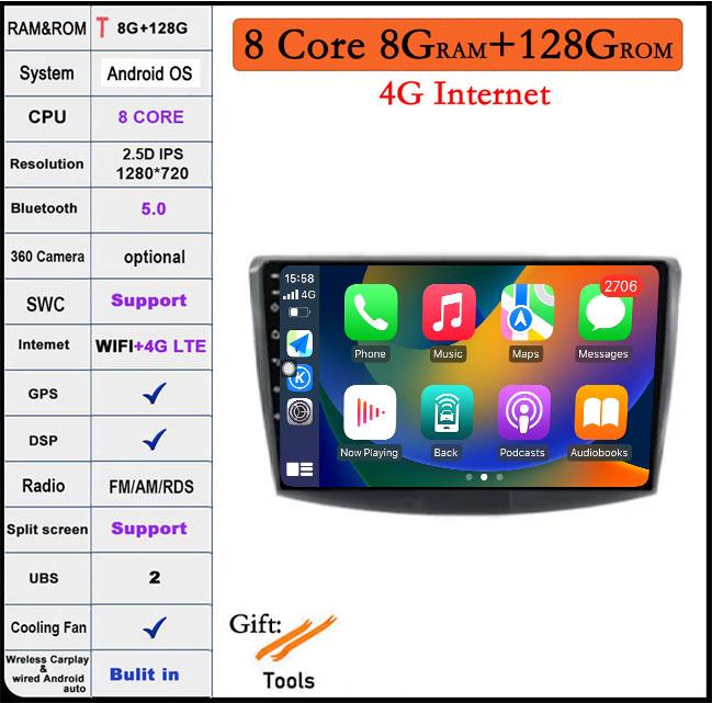 For Volkswagen VW Passat B6 B7 CC 2007-2016 Android 14 Car Radio Carplay Autoradio Player Stereo Video Multimedia GPS Navigation