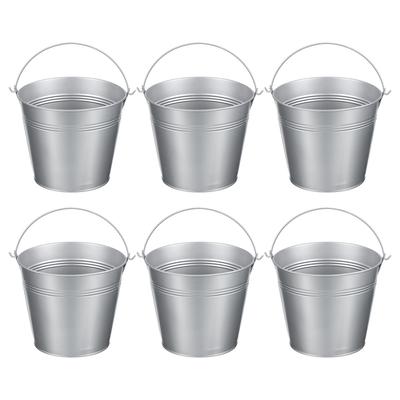 PATIKIL X Small Metal Buckets with Pack of 6 Mini Galvanized Buckets for Party Favors and Silver 5.9" 5.1" Handles, Crafts, Decorations,
