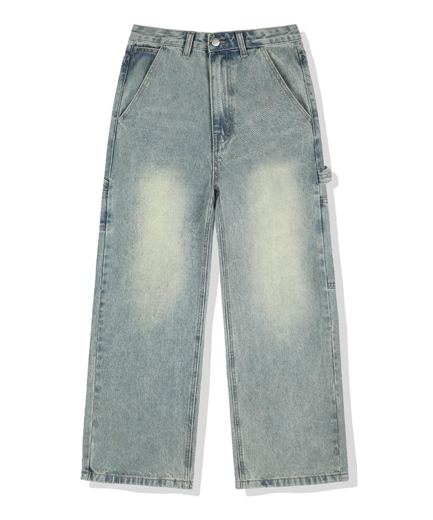 ANEWBROS Soren Carpenter Balloon Wide Washed Denim Pants 4 Colors [Anbd_8023] (A Type)