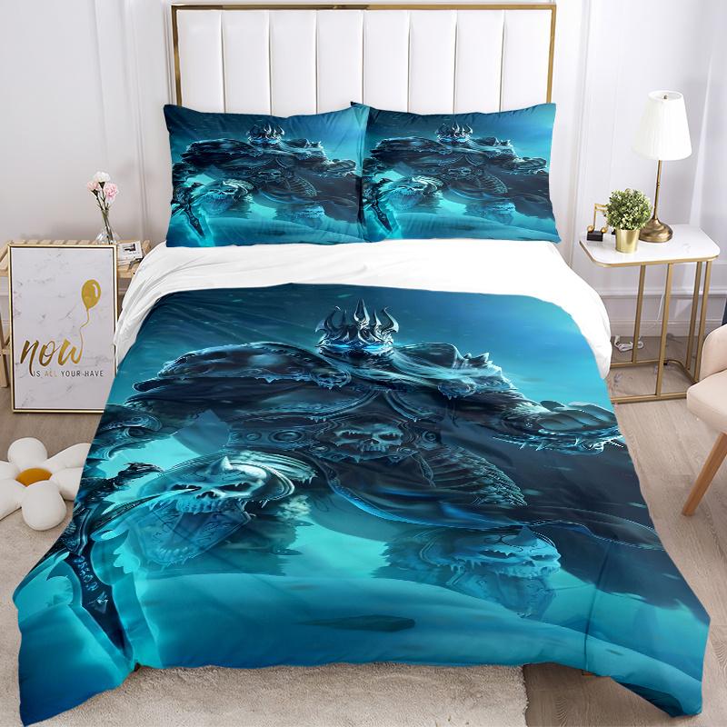 3pcs Icy Armor Fantasy Warrior Home Decor Bedding Set-Perfect for Bedroom, Guest Room, Living Room, Hotel, Holiday Gift, Fans, Travel, Daily