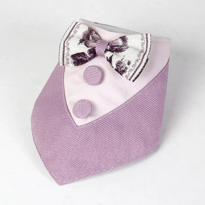 

Нагрудники для домашних кошек и собак, маленькие и большие, шарф, моющийся, с принтом, щенок, платок, галстук-бабочка, аксессуары для домашних кошек, подарки S фиолетовый