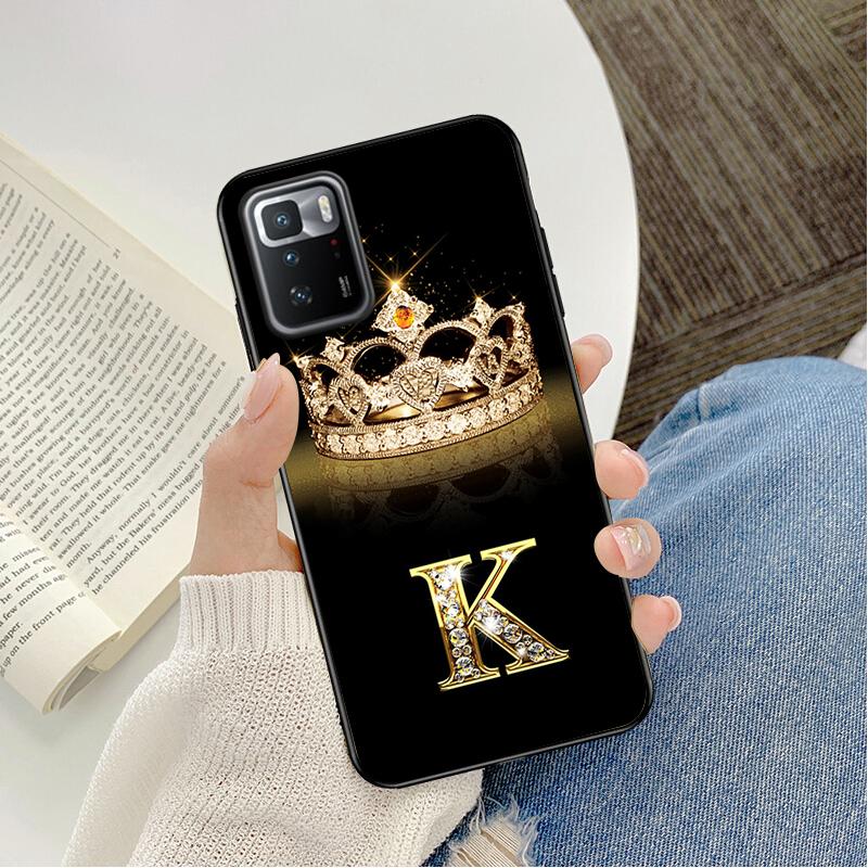 Diamond Crown Letter Phone Case For Xiaomi Redmi Note 11 10 Pro Note 8 Pro 9Pro Note9 9S 10S 9T Redmi 10 9C 9A