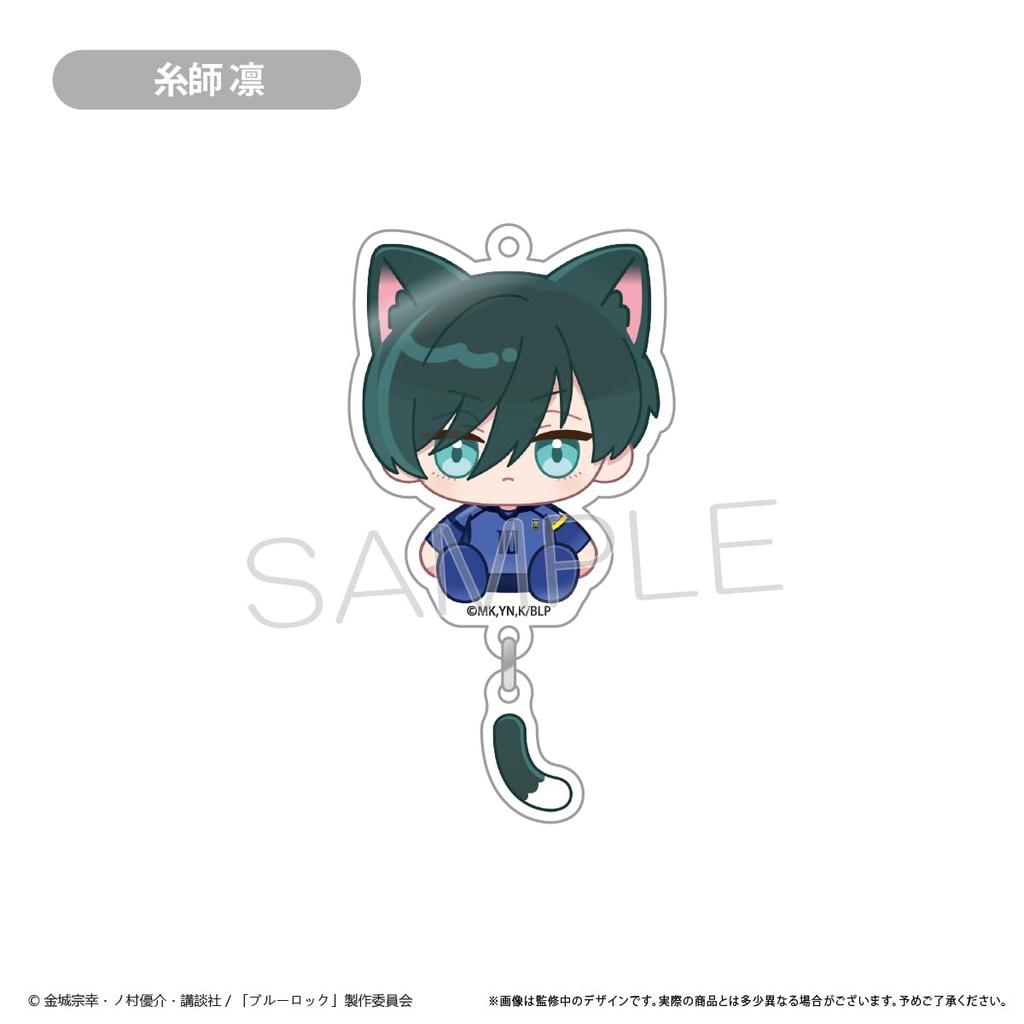 Blue Rock dangling acrylic box of 8 keychains,