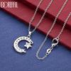 925 Sterling Silver Fashion Jewelry 18-inch Star and Moon AAA Zircon Pendant Necklace