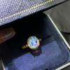 Natural Opal Ring Female Engagement Wedding Promise Ring  Silver Feminine Party Jewelry Gift 8*10mm