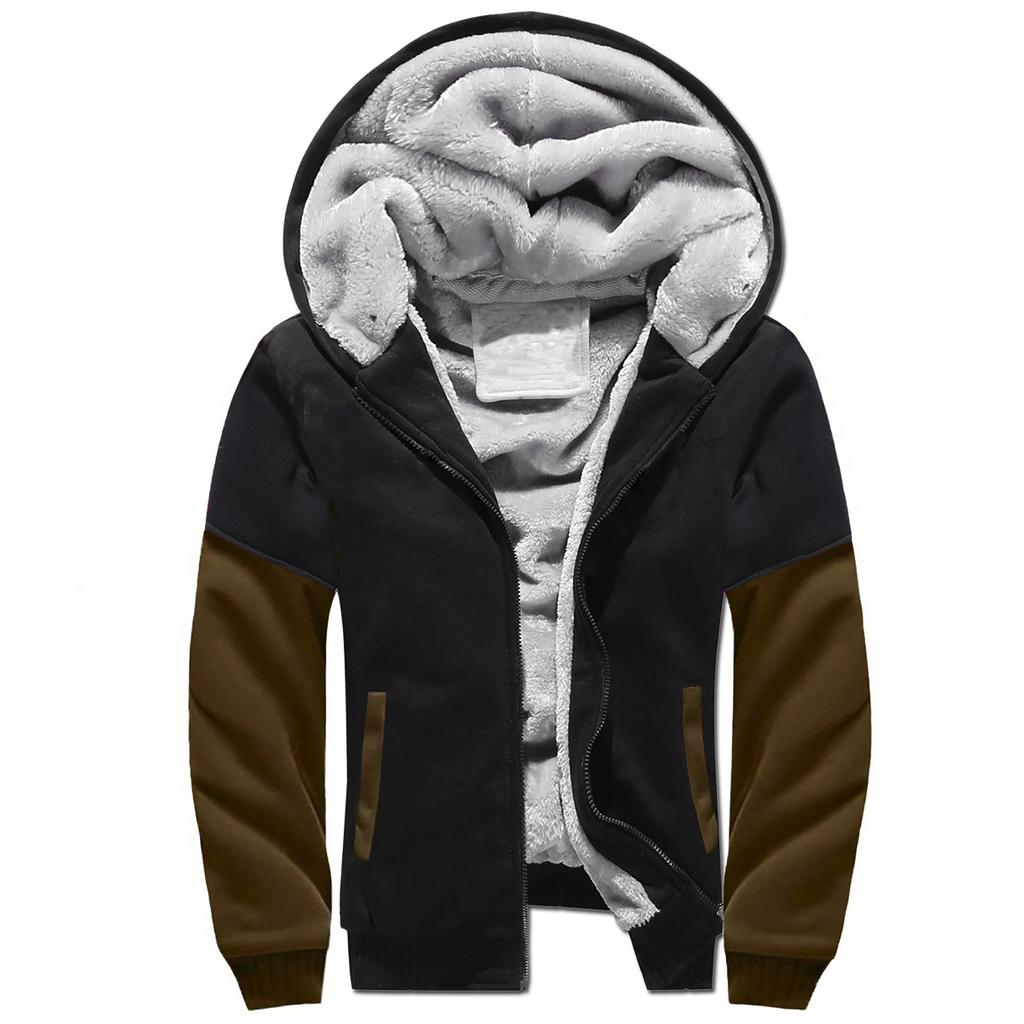 Men's Pullover Winter Workout Fleece Hoodie Jackets Full Zip Wool Warm Thick Coats