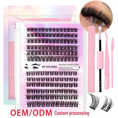 Large Capacity DIY Dense False Eyelash Set - Single Clump Segmented for a Dramatic Look