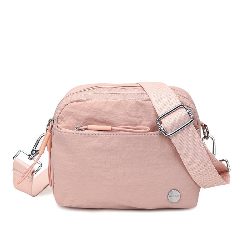 

Городская простая повседневная и модная одноплечевая сумка-кроссбоди, легкая нейлоновая маленькая квадратная сумка розовый