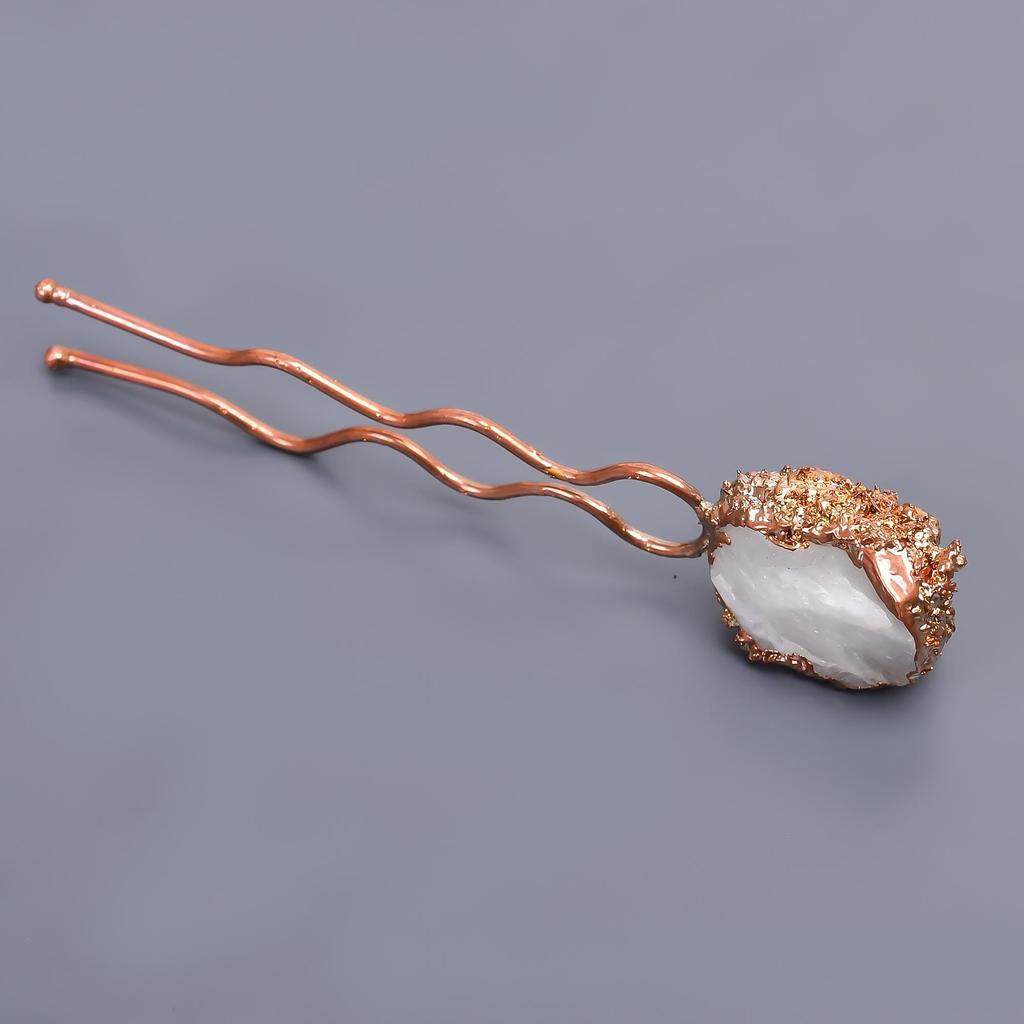Crystal Rough Electroformed Hair Pin / Electroplated Copper Gold Filled Hair Pin