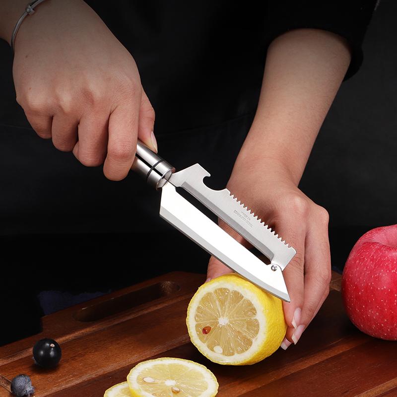 304 Stainless Steel Peelers Vegetable Fruit Slicers Kitchen Gadget Sugar Cane Cutter Bottle Opener Multifunctional Home Tools