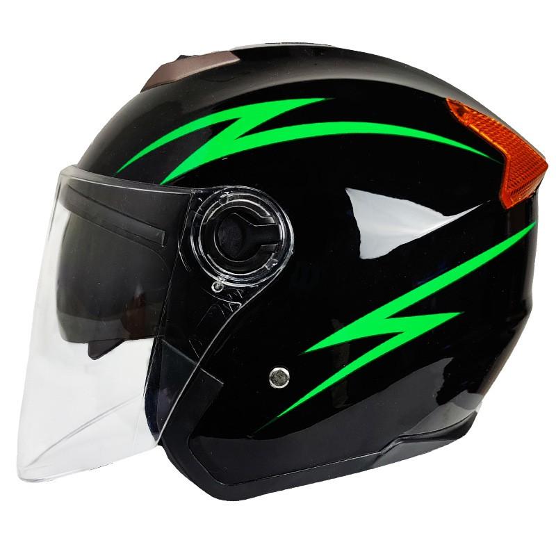 Unisex 3/4 Motorcycle Helmet With Dual Lens Anti-Fog Visor Scooter Commuting All ABS