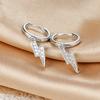 Yuedane Stainless Steel Zircon Lightning Pendant Hoop Earring for Women Simple Fashion Huggies Cartilage Piercing Jewelry Aretes