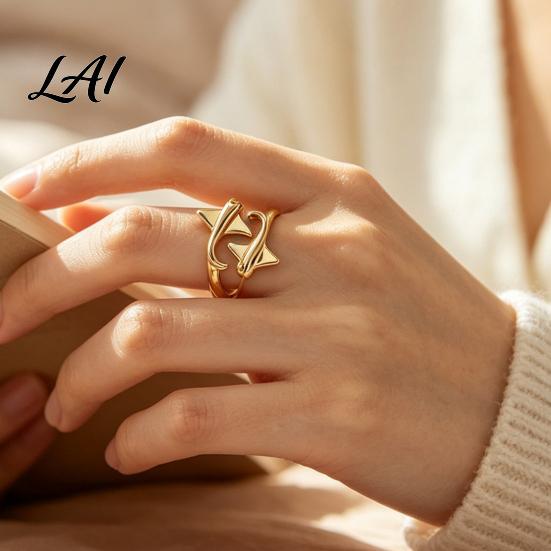 Daily Wear Ring Adjustable Open for Men Women Golden Silver Plated Statement Ring Delicate Jewelry Dating Non Tarnish Alloy Finger Gift Him Her