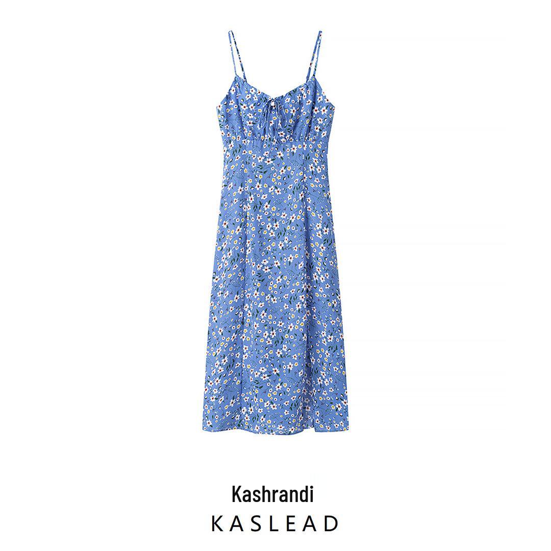 

Spring 2025 Women s European & American Style Casual Print Sling Dress M