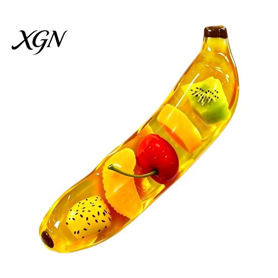 Tension Relief Toys Stress Banana Squeeze Toy, Clear Fake Sensory Improve Desk Gadgets Concentration & Relieve Tension, Soft Stretchy Fruit Fidget Toy