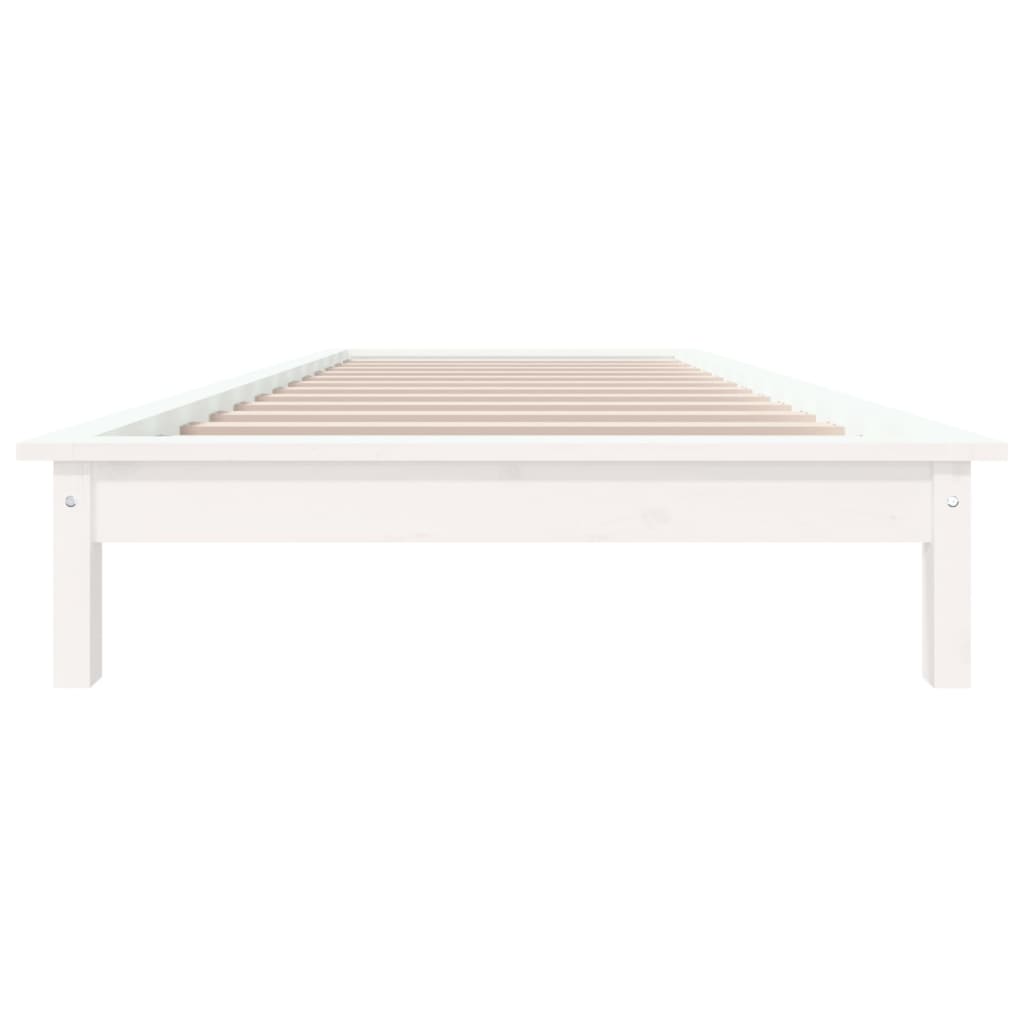 Bed Frame White 90x190 cm Solid Wood Pine 3FT Single uygun fiyatlı ...