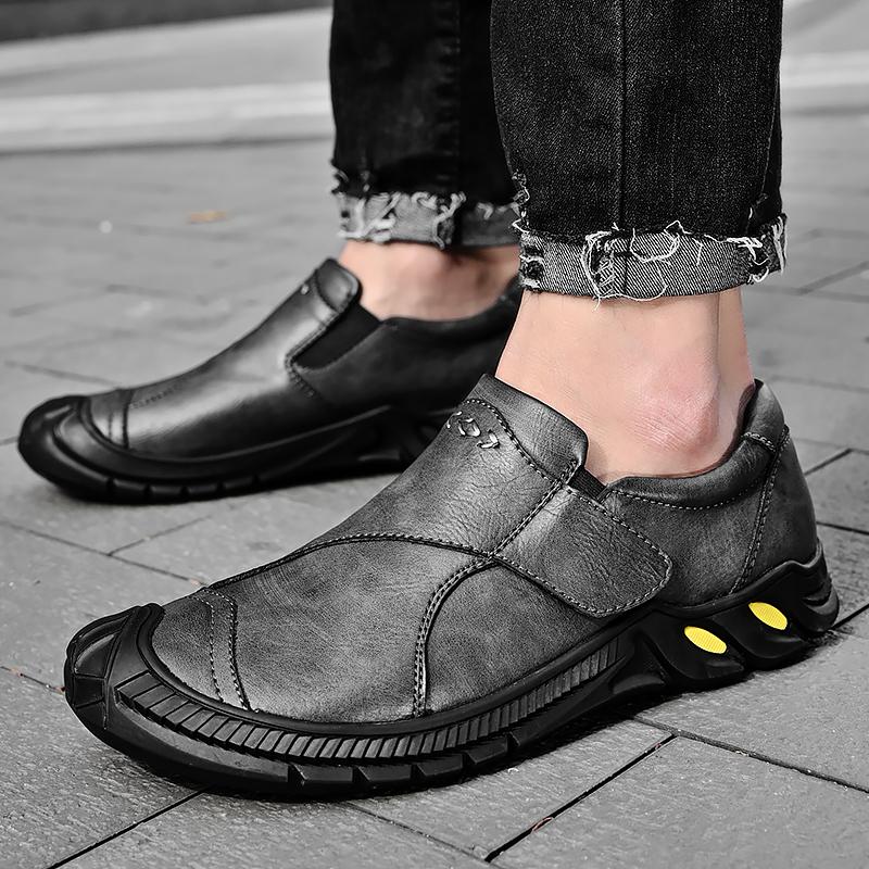 Übergröße Herren Sneaker Frühling Herbst Freizeitschuhe Atmungsaktive Slipper Leder Flache Schuhe Herrenmode Bequeme Laufschuhe