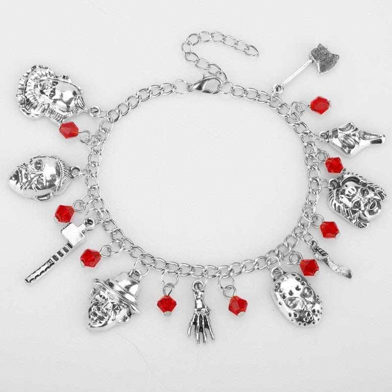 Horror Charms Bracelet Halloween Figure Pendant Bangles Bracelets for Women Men Jewelry Collection Gift