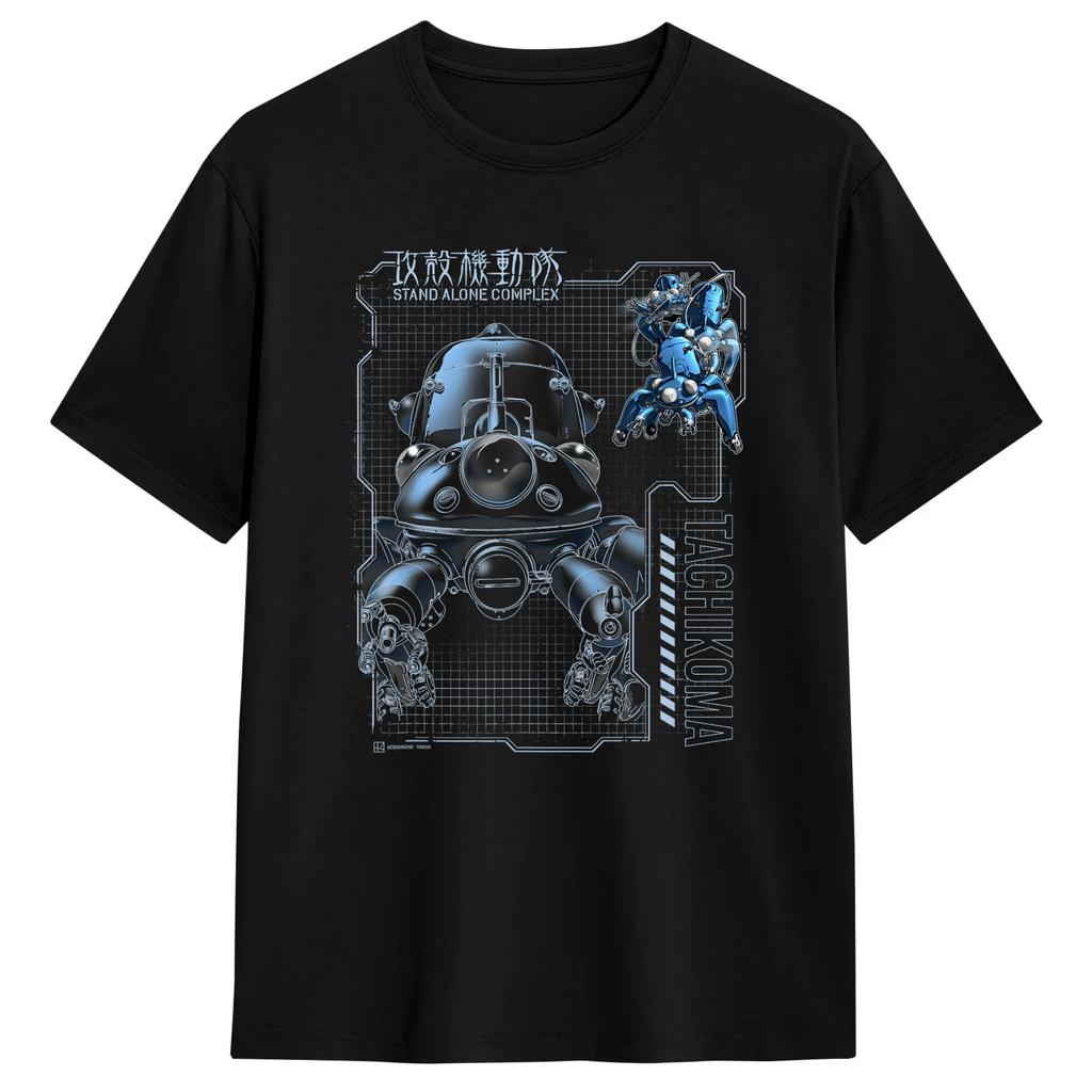 Ghost In the Shell Puppet Master T-Shirts for Men Humor Cotton Tee Shirt Crewneck Short Sleeve T Shirt 4XL 5XL 6XL Tops