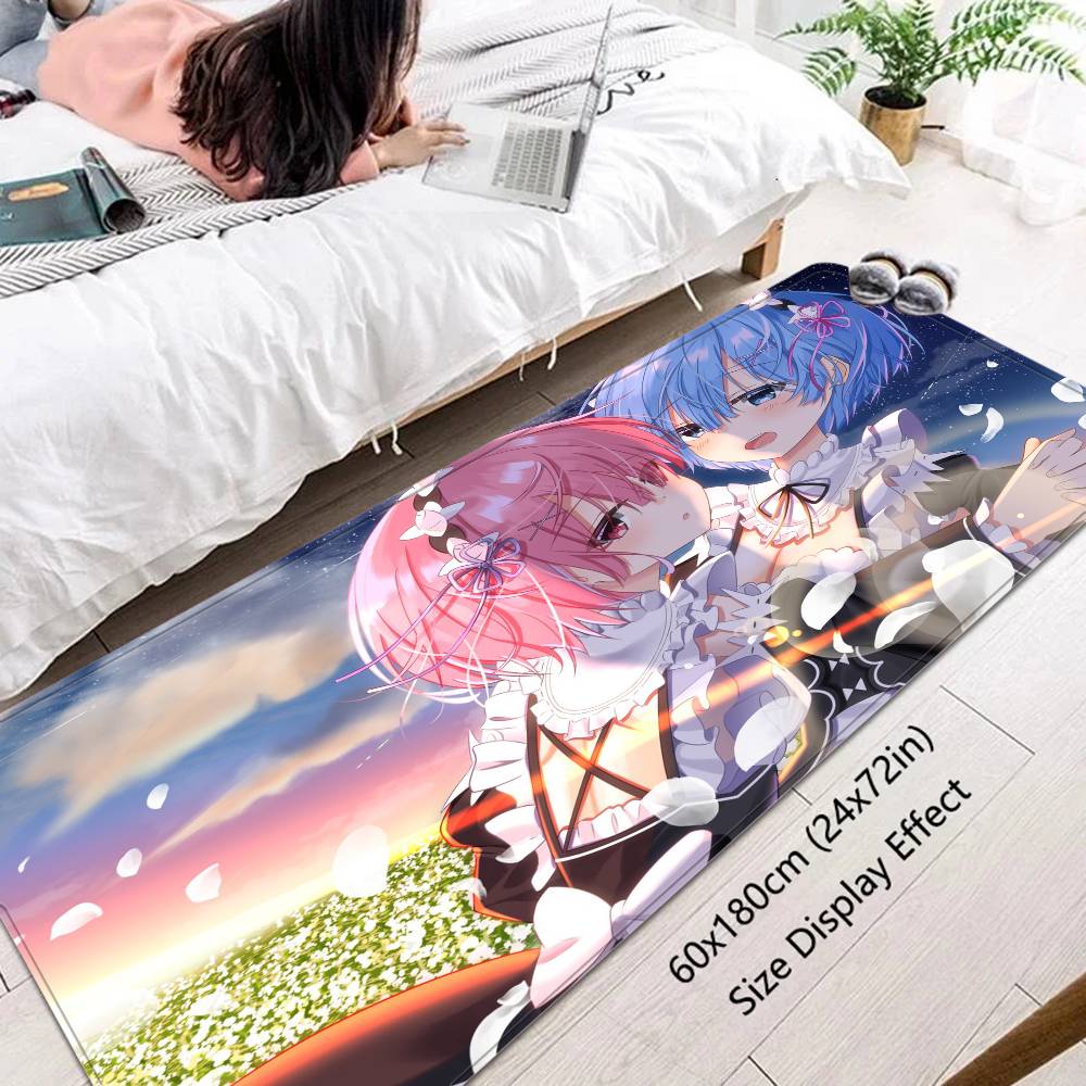 Classic Ram And Rem Re0 Starting Life In Another World Floor Mat INS Style Soft Bedroom Floor House Laundry Room Mat