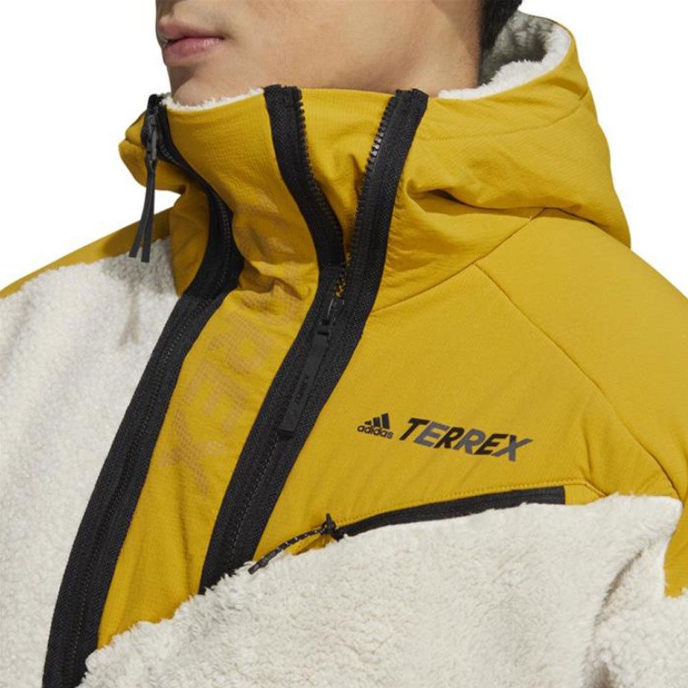 adidas Terrex Fleece gevoerd Capuchon Thermisch Comfortabel Mode Jack Unisex Wit/Geel HN2024-