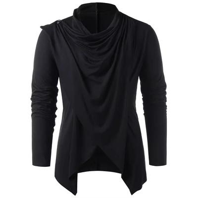Men’s Hot Selling Fashion Solid Color Cardigan Design Long Sleeve T-shirt