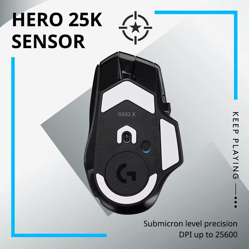 Logitech G502 X PLUS Lightspeed Gaming Mouse RGB Flowing Light Effect Hero25K Sensor