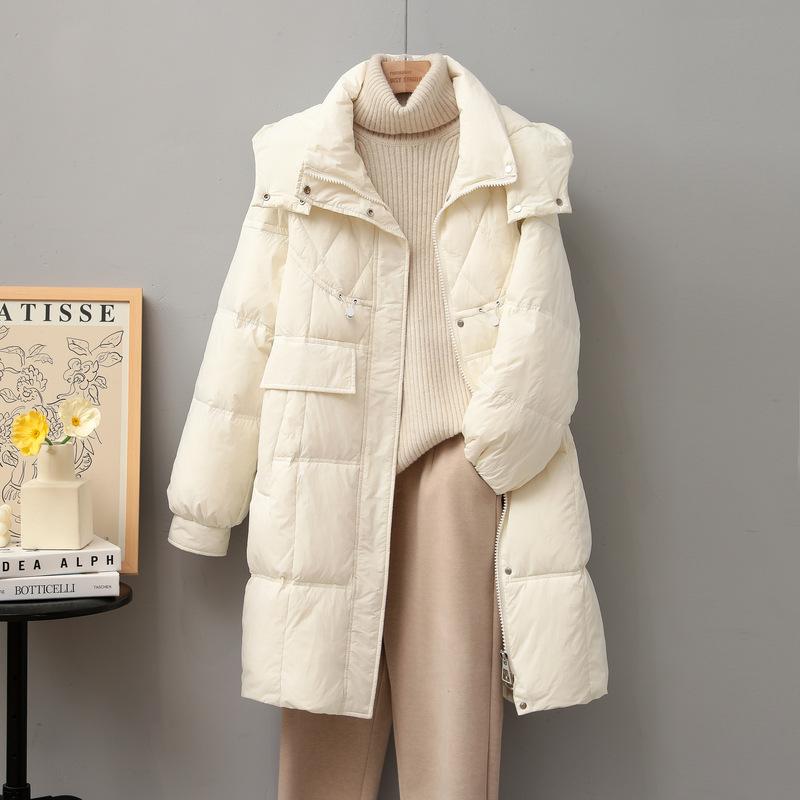 Down Cotton-padded Clothes Women's Medium and Long Winter New Loose Thickened Cotton-padded Clothes Casual Women's Cotton-padded Jacket