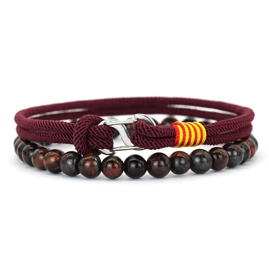 Stylish 2Pcs Men Bracelet Set 5 Colors Available Grade A 3mm String Skin Friendly Without Fading Sports Sweat Absorbent Braslet