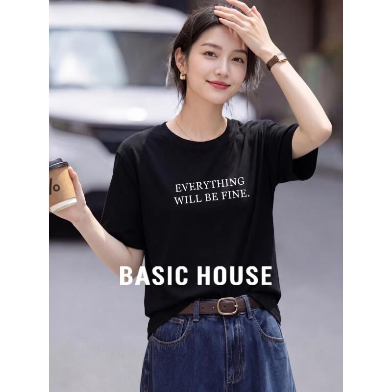 Basic House Women s Cotton Blend Print T-Shirt M