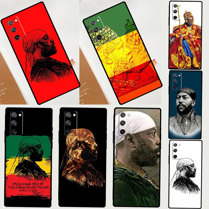 Emperor Menelik Ii Of Ethiopia Adwa Phone Case For Samsung Galaxy S25 S23 S22 S21 Ultra S9 S10 S20 Plus S24 FE Funda Cover Shell