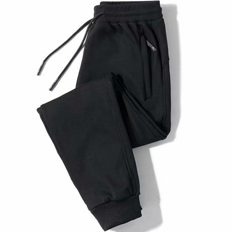 

Мужские модные свободные прямые спортивные брюки - повседневные рабочие брюки с манжетами для весны и лета, доступны большие размеры M [90-105 lbs]