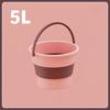 5/10L Folding Portable Bucket with Cover Car Wash Fishing Bathroom Tool Silicone Bucket Outdoor Camping Household Supplies