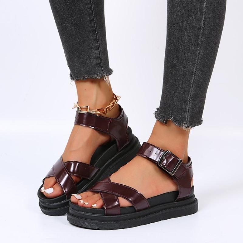 Neue Damen Gladiator Sandalen Frau Sommer Mode Plateau Sandalen Schnallenriemen Freizeitschuhe Damen Übergröße Sandalen Europa