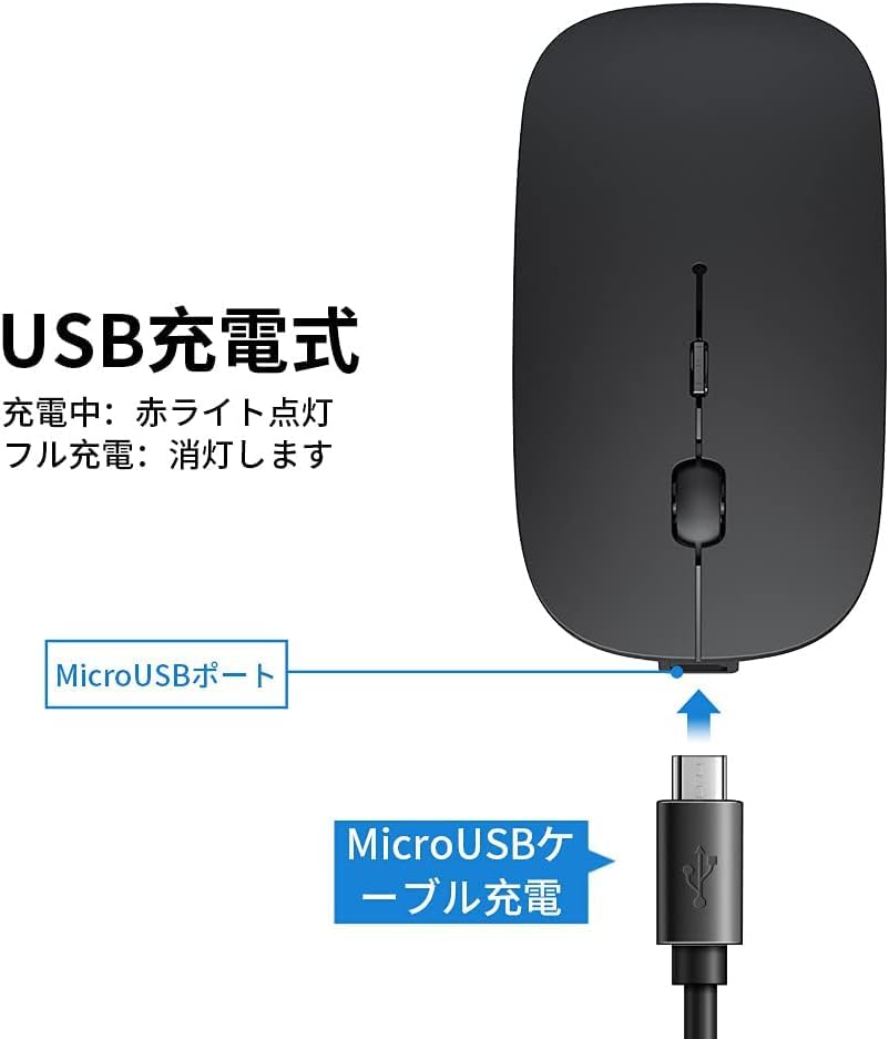 Wireless Mouse Bluetooth Mouse Wireless Ultra Thin Quiet Rechargeable Energy Saving 3DPI Mode High Precision Portable Compatible with Pro 2.4GHz