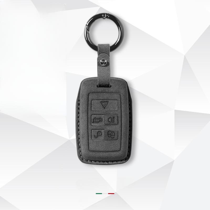 Wildleder Autoschlüssel Hülle Abdeckung Für Land Rover Range Rover Sport Velar Evoque Freelander2 Discovery Jaguar Xfl Xf Xj Xjl Xe Xel for Jaguar gray