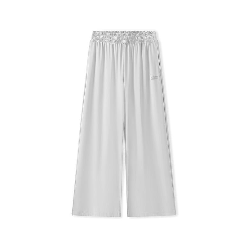 Skechers Solid Color Loose Soft Comfortable Sports Wide Leg Casual Pants Women bottoms Smoke-Gray L225W130-00EQ S