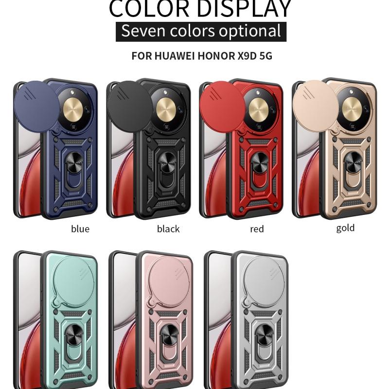 Para Honor X9d 5G Tapa Protectora de Cámara con Lente Deslizante Funda Para Honor X70 HonorX9d X 9d X9 d 2025 Estuche Soporte de Anillo Magnético Cubierta Blindada