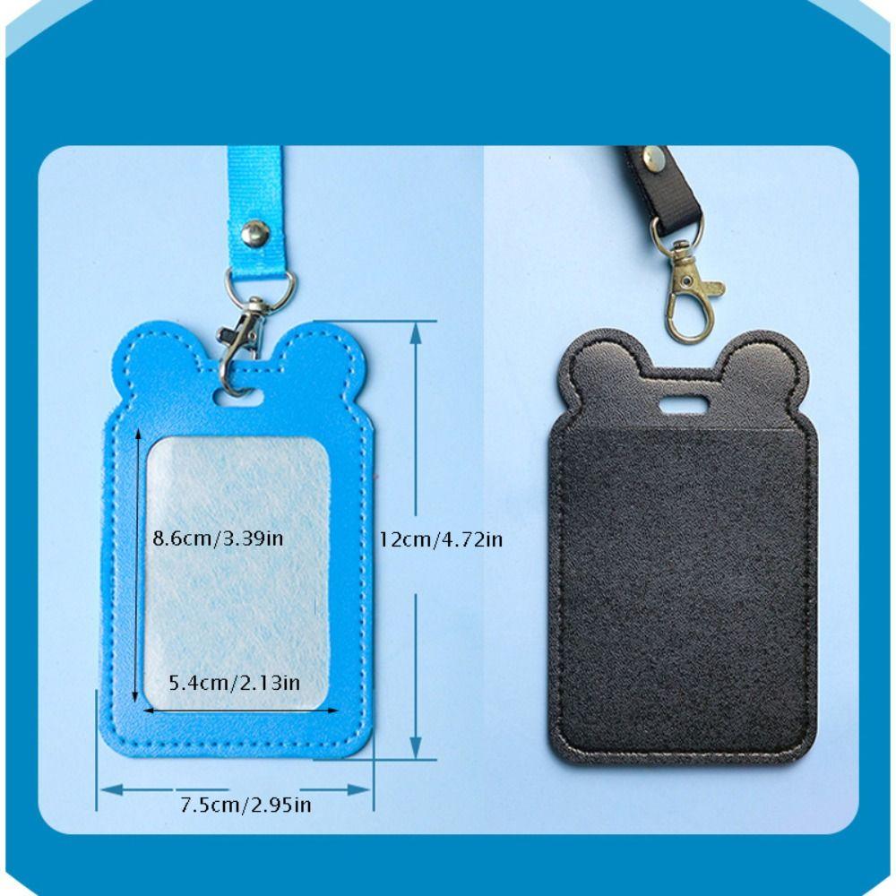 Cartoon ID Card Holder PU Leather Work Card Case Cute Badge Holder  Work