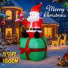 5.91FT Inflatable Mold Santa Gift Box Toy Xmas Yard Lawn Party Decoration Festive Gift LED Lit Christmas Supplies Home Ornament